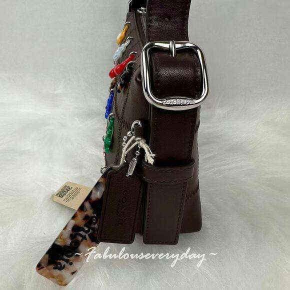 Coach Alter/Ego Small Slouchy Shoulder Bag In Checkerboard Upcrafted Leather NWT - Picture 3 of 12